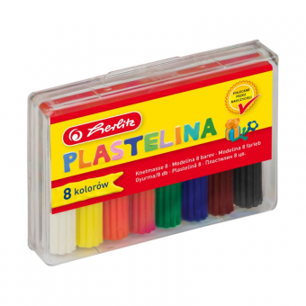 Plastilina herlitz set 8 culori economic cutie plastic